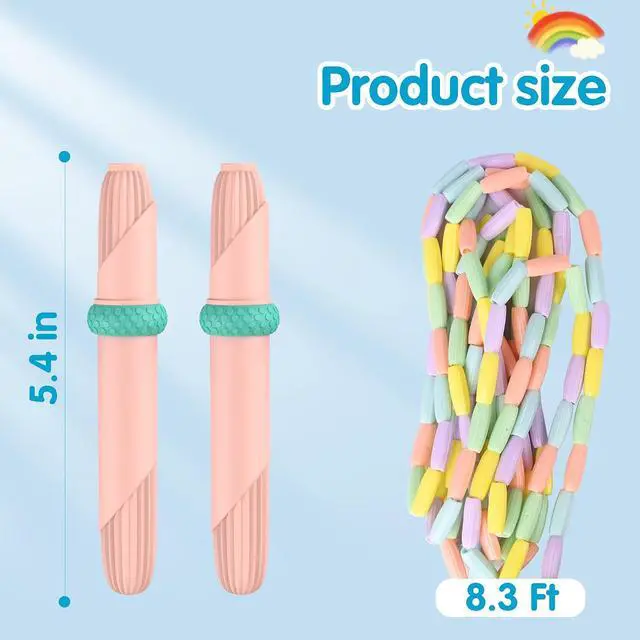 Alt view image 4 of 7 - Beaded Jump Rope 1 Pack/2 Pack, ACEONE Segmented Skipping Rope for Kids Adults, Adjustable Tangle-Free Toddler Jumping Rope for Fitness Exercise Training