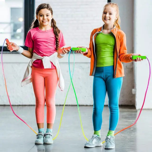 Alt view image 5 of 7 - 6 Pack Jump Rope for Kids, Adjustable Length Nylon Skipping Ropes for Kids | 7.55 Ft, Gradient Jump Rope, Adjustable Jump Rope, Plastic Handle Rope, Family Games, Outdoor Exercise, Recess Play