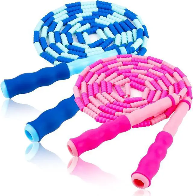 Main image of Jump Rope for Kids, Adjustable Jump Ropes for 4 5 6 7 8 10 12, Tangle Free | Jumping Rope Age 8-12, Segmented Soft Beaded Skipping Rope for Women Fitness