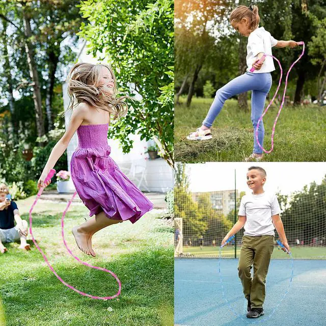 Alt view image 6 of 7 - Jump Rope for Kids, Adjustable Jump Ropes for 4 5 6 7 8 10 12, Tangle Free | Jumping Rope Age 8-12, Segmented Soft Beaded Skipping Rope for Women Fitness