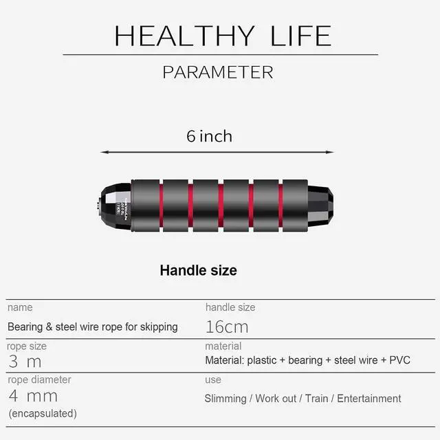 Alt view image 4 of 6 - DEGOL Skipping Rope with Ball Bearings Rapid Speed Adjustable Jump Rope Cable and 6 Memory Foam Handles Ideal for Aerobic Exercise Like Speed Training, Extreme Jumping, Endurance Training and Gym