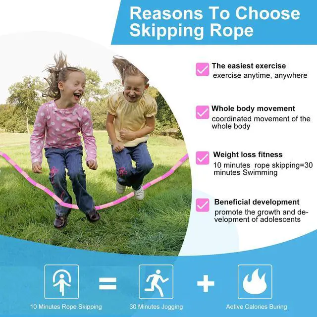 Alt view image 5 of 7 - GRAWUN Jump Rope For Kids, Soft Beaded Jump Rope, Adjustable Length Tangle-Free Segmented Soft Beaded Skipping Ropefor Women, Men and Kids Keeping Fit, Workout and Weight Loss