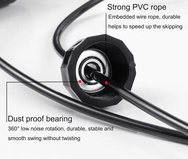 Alt view image 4 of 7 - BOOMIBOO Jump Rope, Adjustable Jump Ropes,Skipping Rope Tangle-Free Rapid Speed with Ball Bearings for Women Men Kids,Exercise & Slim Body Jumprope at Home School Gym