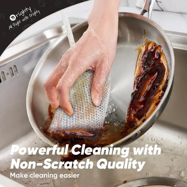 Alt view image 4 of 6 - Orighty Dish Cloths for Washing Dishes, 12 Pack Metal Dish Rags, 7"x8" | Multipurpose Wire Dishwashing Rag, Non-Scratch Wire Cleaning Cloths, Powerful Dishcloth Rag Scrubber for Kitchen, Cookware