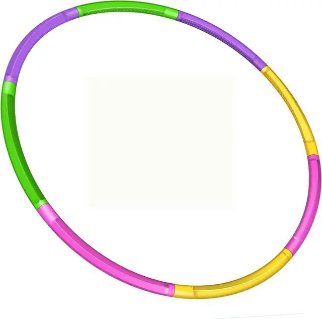 Main image of Toy Color Hoop and Jump Rope for Kids, Detachable & Size Adjustable Plastic Colourful Exercise Hoop for Boys and Girls Party Games, Gymnastics, Dog Agility Equipment, Christmas Wreath