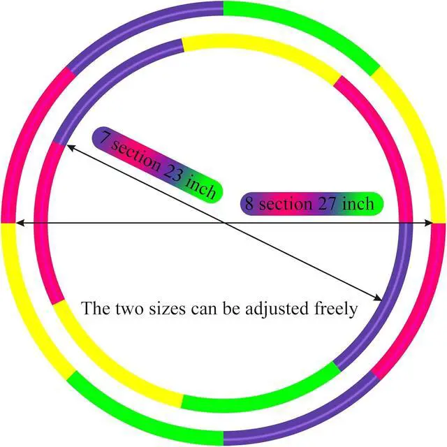 Alt view image 6 of 7 - Toy Color Hoop and Jump Rope for Kids, Detachable & Size Adjustable Plastic Colourful Exercise Hoop for Boys and Girls Party Games, Gymnastics, Dog Agility Equipment, Christmas Wreath