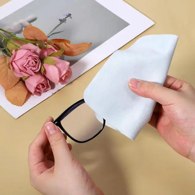 Alt view image 4 of 7 - Suede Eye Glass Clean Cloths, 10 Pack Microfiber Suede Cleaning Cloths for Mobile Phone Screens, Glasses, Sunglasses, Cameras, Laptops, LCD Screens, All Delicate Surface (7" x 6")