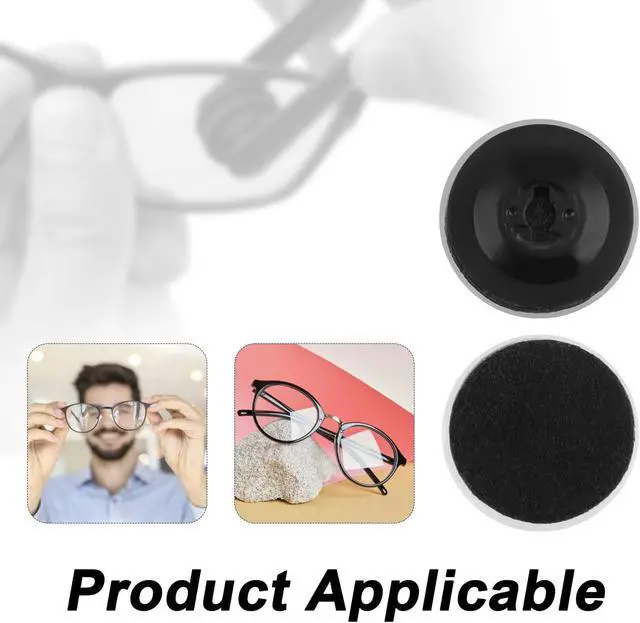 Alt view image 5 of 7 - 8pcs Eyeglass Cleaner Pads Replacement, Eyeglass Lens Cleaner Pads for Peeps CarbonKlean Eye Glasses Cleaning Brush Pad Tool for Cleaning Fingerprint Debris (Black)