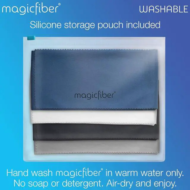 Alt view image 6 of 7 - MagicFiber Soft Microfiber Glasses & Sunglasses Pouch Case, Eyeglass Bag | Built-In Cleaning Cloth, Slim Eye Sleeve or Jacket for Men & Women, Reading Glasses