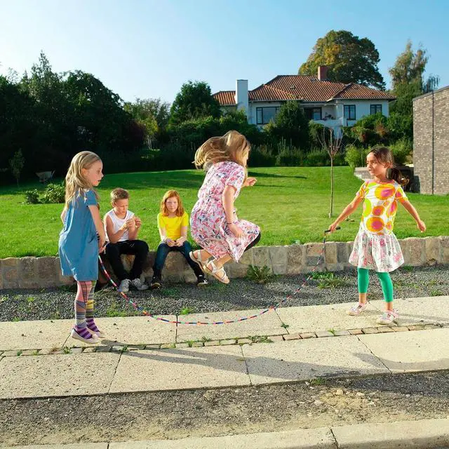 Alt view image 5 of 5 - Double Dutch Jump Rope Long Jump Rope 16 FT 1 Pack/2 Pack, Adjustable Soft Beaded Diy Jump Rope for Kids Adult Long Enough for 5-6 Jumpers