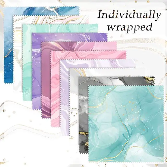 Alt view image 5 of 7 - Sinmoe 20 Pcs Microfiber Cleaning Cloth Cute Marble Design Microfiber Cloth Soft Gifts Multicolor Glasses Cleaner Wipes for Eyeglasses Camera Lens Cell Phone Screens Glasses, 6 x 6 Inches