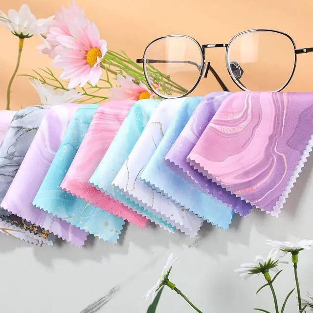 Alt view image 6 of 7 - Sinmoe 20 Pcs Microfiber Cleaning Cloth Cute Marble Design Microfiber Cloth Soft Gifts Multicolor Glasses Cleaner Wipes for Eyeglasses Camera Lens Cell Phone Screens Glasses, 6 x 6 Inches