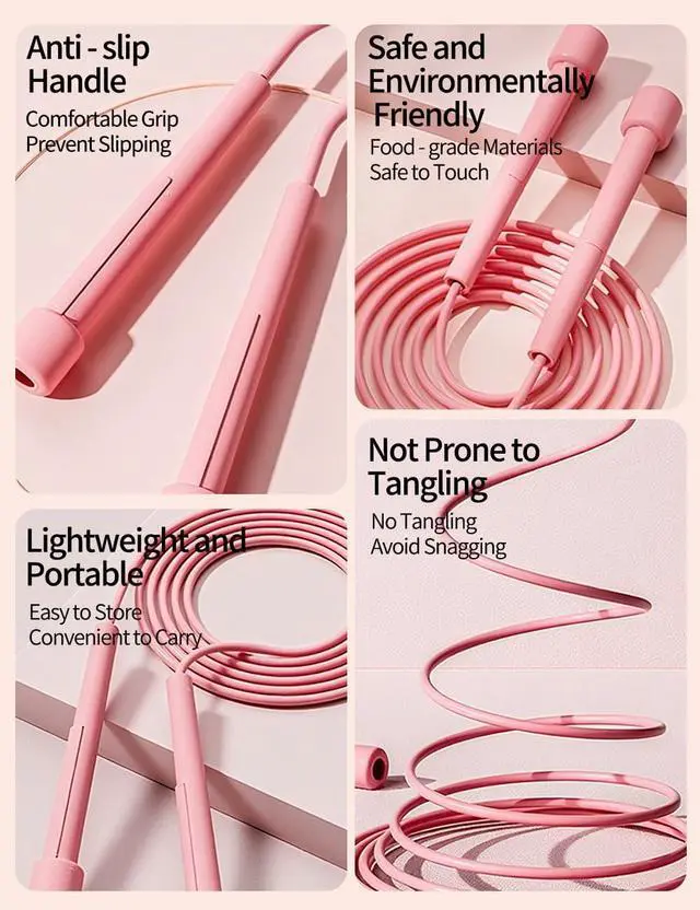 Alt view image 4 of 7 - uvbws2Pack Exercise Jump Rope - With Plastic Handle, Anti Wrap PVC Long Jump Rope Set - Suitable for Men's and Women's Fitness Activities
