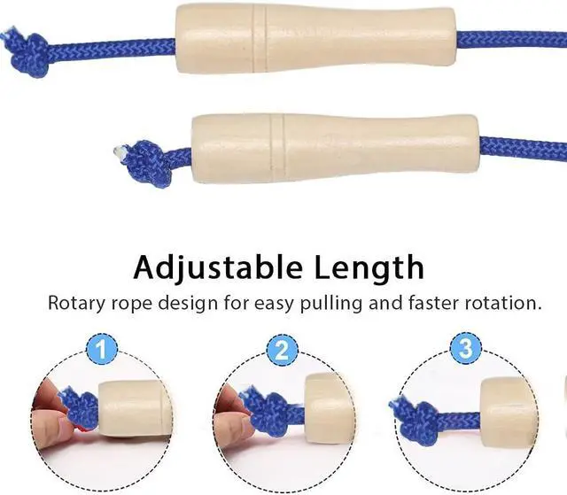 Alt view image 3 of 7 - 16 FT Long Jump Rope for Kids, Adjustable Double Dutch Skipping Rope with Wooden Handle, Multiplayer Team Jumping Rope for Outdoor Fun, School Sport, Party Game, Birthday Gift