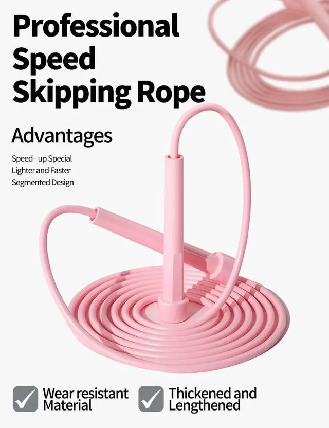 Alt view image 3 of 7 - uvbws2Pack Exercise Jump Rope - With Plastic Handle, Anti Wrap PVC Long Jump Rope Set - Suitable for Men's and Women's Fitness Activities