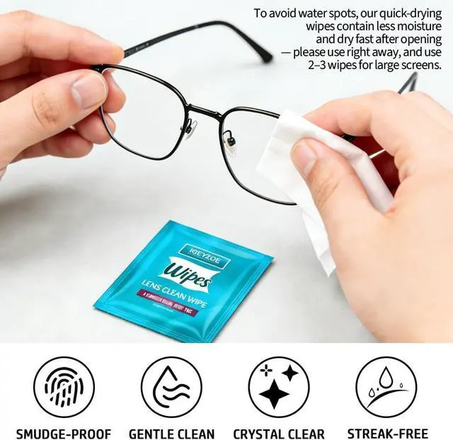 Alt view image 6 of 7 - 220 PCS Lens Wipes for Eyeglasses, Individually Wrapped Pre-moistened Cleaning Wipes, Scratch-Free Streak-Free Formula for Sunglasses Camera Lens Goggles, Portable Optical Wipes (GREEN-Fragrance Free)