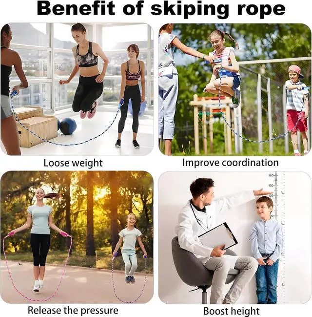 Alt view image 5 of 5 - BIRDDIE Soft Beaded Jump Ropes For Kids, Adoult Fat Burning Fitness | Individual bag for easy storage; Adjustable length; Tangle-free segmented;Non-slip handle; Cord length: 240 cm/94.48 inch
