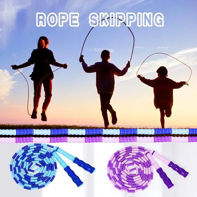 Alt view image 5 of 5 - Supertrip Jump Rope Kids-Soft Beaded Skipping Rope Adjustable Tangle-Free Segmented Jumping Rope for Children and Students