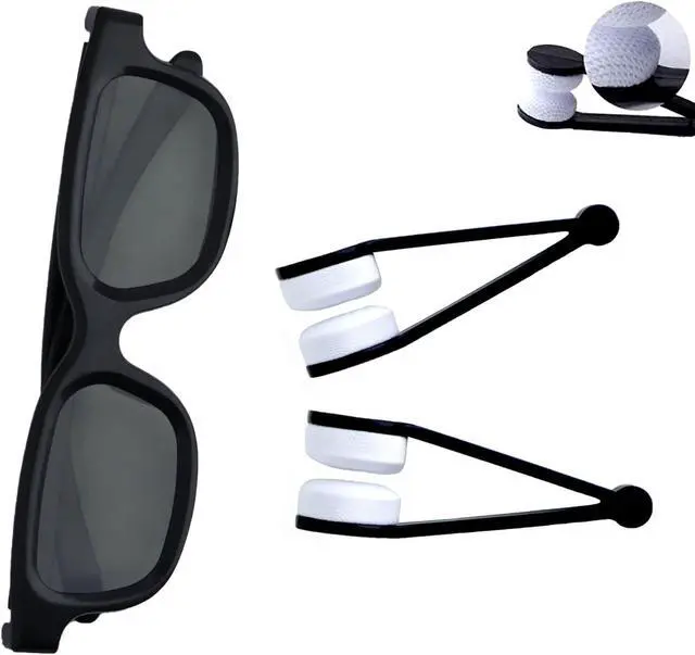 Alt view image 2 of 7 - 10 Pcs Mini Sun Eyeglasses Cleaning Clip, Glasses Eyeglass Microfiber Spectacles Cleaner Soft Brush Cleaning Tool Glasses Eyeglasses Cleaner Cleaning Clip - Blend Colors