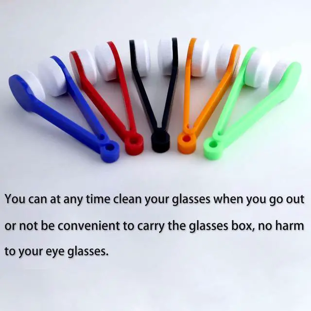 Alt view image 6 of 7 - 10 Pcs Mini Sun Eyeglasses Cleaning Clip, Glasses Eyeglass Microfiber Spectacles Cleaner Soft Brush Cleaning Tool Glasses Eyeglasses Cleaner Cleaning Clip - Blend Colors