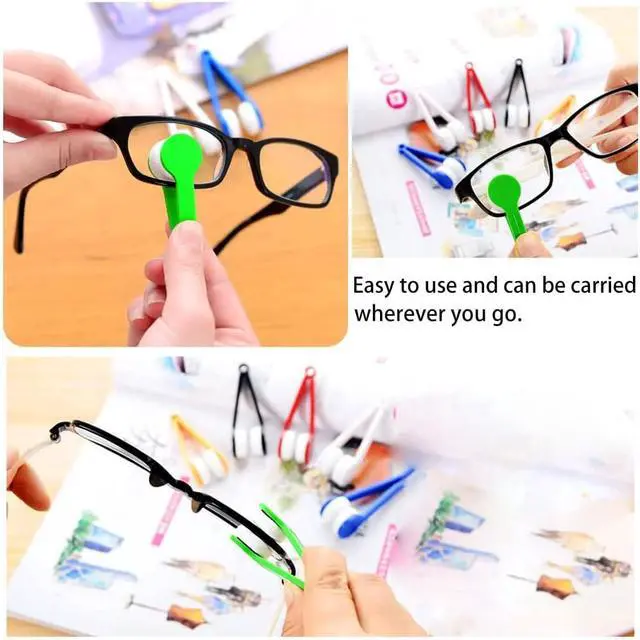 Alt view image 7 of 7 - 10 Pcs Mini Sun Eyeglasses Cleaning Clip, Glasses Eyeglass Microfiber Spectacles Cleaner Soft Brush Cleaning Tool Glasses Eyeglasses Cleaner Cleaning Clip - Blend Colors