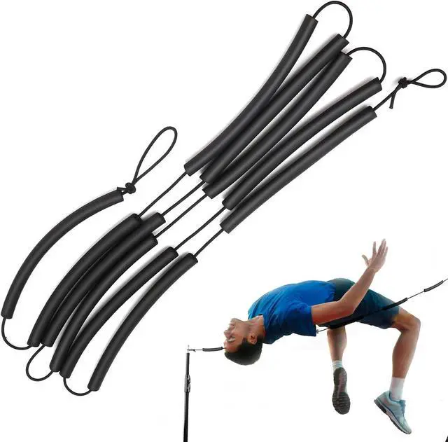 Main image of High Jump Elastic Crossbar, 8.2ft Long Pole Vault Elastic Bungee Cord High Jump Training Equipment Elastic Crossbar Foam Track & Field Equipment for Beginners Athletes Practice (Black)