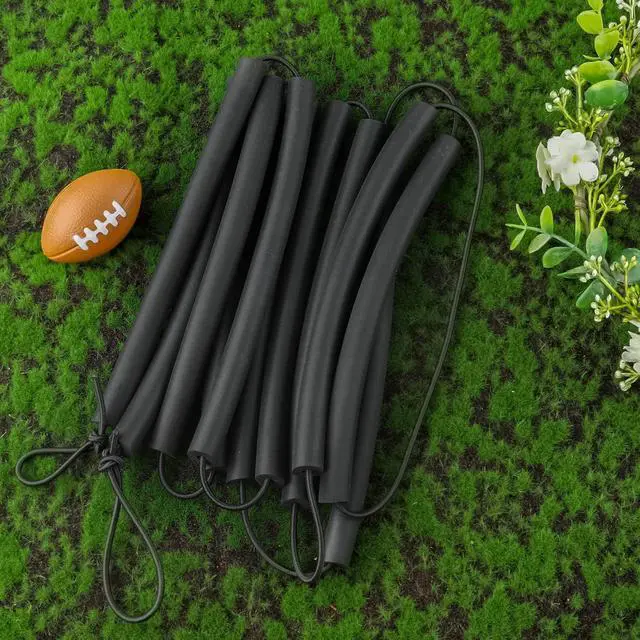 Alt view image 3 of 7 - High Jump Elastic Crossbar, 8.2ft Long Pole Vault Elastic Bungee Cord High Jump Training Equipment Elastic Crossbar Foam Track & Field Equipment for Beginners Athletes Practice (Black)
