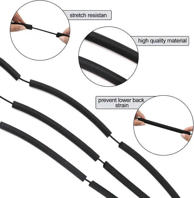 Alt view image 4 of 7 - High Jump Elastic Crossbar, 8.2ft Long Pole Vault Elastic Bungee Cord High Jump Training Equipment Elastic Crossbar Foam Track & Field Equipment for Beginners Athletes Practice (Black)