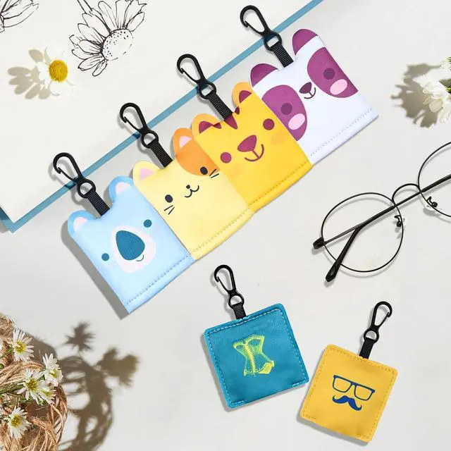 Alt view image 5 of 5 - SEIBER Microfiber Glasses Cleaning Cloth with Pouch,Cute Pattern 6 Pack | Eye Glass Clothes for Eyeglass,Camera Lens,Phone & Screen,with Keychain,Portable for travel, home office and car