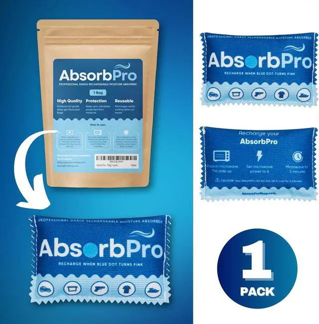 Alt view image 7 of 7 - Absorb Pro Rechargeable Dehumidifier Bag, 100g Silica Gel, 1-Pack