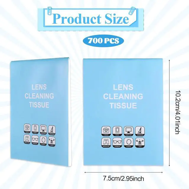 Alt view image 3 of 7 - 700 Sheets Lens Cleaning Tissue Paper, Lens Cleanr Papers Tissue for Microscope Len, Camera Len, Glasses, Computer Screens, Electronic Screens, Precision Optics 14 Booklets