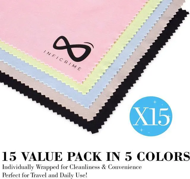 Alt view image 7 of 7 - Microfiber Glasses Cloth 15 Pack (6x7 Inch) - 5 Assorted Colors - Premium Soft Scratch-Free Cleaning for Eyeglasses, Screens, Phone, Camera Lenses & Electronics
