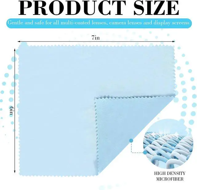 Alt view image 3 of 7 - Microfiber Glasses Cloth 15 Pack (6x7 Inch) - 5 Assorted Colors - Premium Soft Scratch-Free Cleaning for Eyeglasses, Screens, Phone, Camera Lenses & Electronics