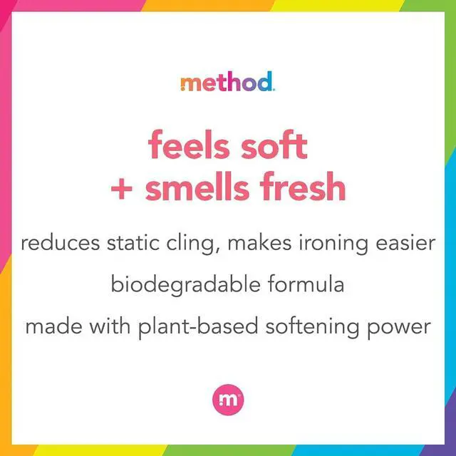 Alt view image 5 of 7 - method Fabric Softener, Ginger Mango, 53.5 Ounces, 45 Loads | Leaves Laundry Freshly Scented and Soft, Reduces Static Cling, 45 Loads per Bottle