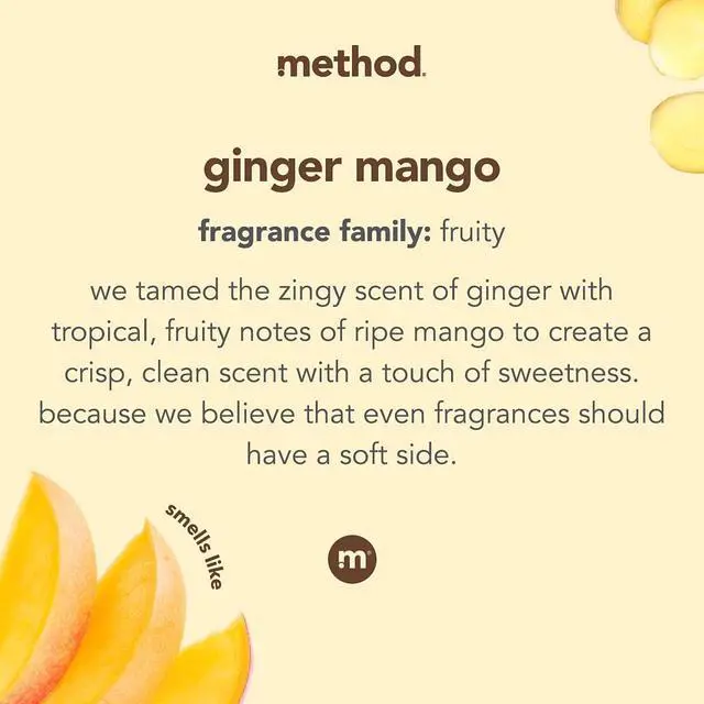 Alt view image 4 of 7 - method Fabric Softener, Ginger Mango, 53.5 Ounces, 45 Loads | Leaves Laundry Freshly Scented and Soft, Reduces Static Cling, 45 Loads per Bottle