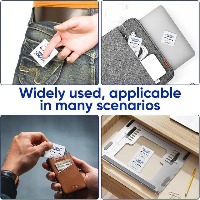 Alt view image 6 of 7 - Lens Wipes for Eyeglasses/Camera Lenses,and Screens of cellphones/laptops/Computers .Cleaning Spots or dirts. Wrapped Individually Paper Wipes, Count 200