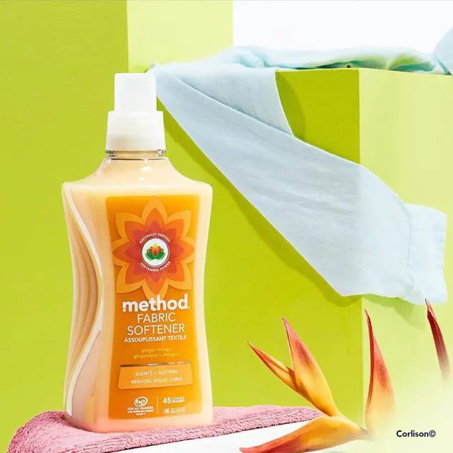 Alt view image 3 of 7 - method Fabric Softener, Ginger Mango, 53.5 Ounces, 45 Loads | Leaves Laundry Freshly Scented and Soft, Reduces Static Cling, 45 Loads per Bottle