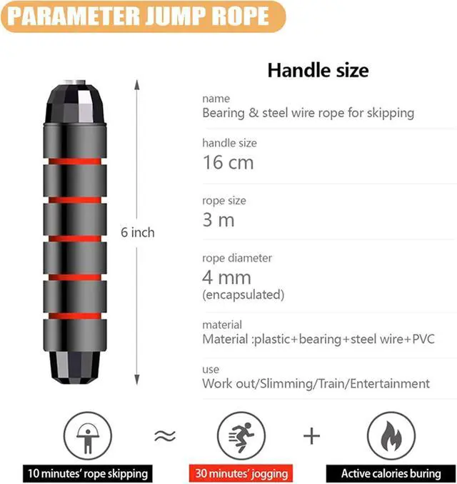 Alt view image 2 of 7 - Redify Adjustable Jump Rope,Jump Ropes for Fitness for Men Women | Workout and Exercise,Cardio,Boxing,Weight Loss,Speed Rope,Slim Body at Home School Gym,Suitable for All Ages