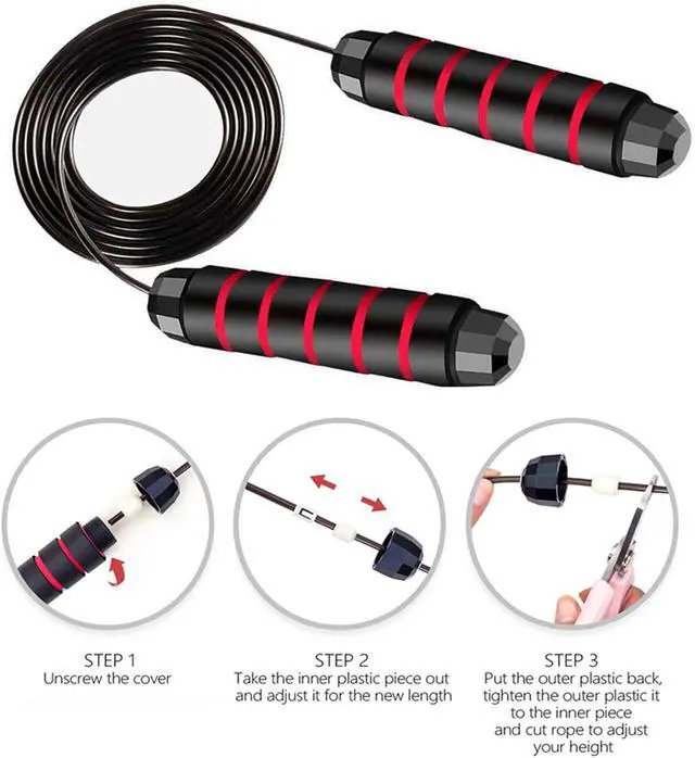 Alt view image 6 of 7 - Redify Adjustable Jump Rope,Jump Ropes for Fitness for Men Women | Workout and Exercise,Cardio,Boxing,Weight Loss,Speed Rope,Slim Body at Home School Gym,Suitable for All Ages