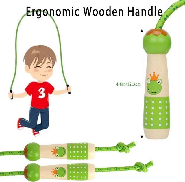 Alt view image 2 of 7 - EGOSKY Jump Rope Kids, 7.2ft Children Adjustable Cotton Skipping Rope with Wooden Handle for Boys Girls Fitness Outdoor Activity