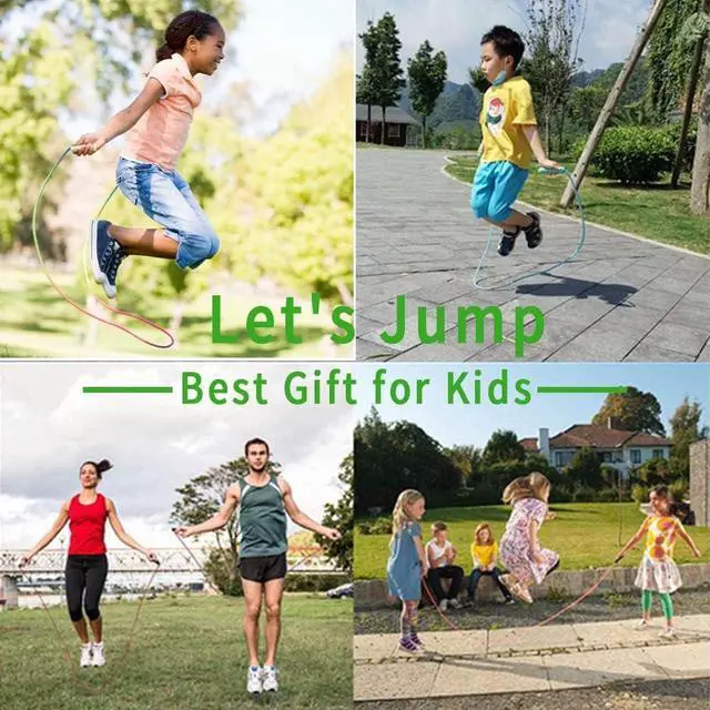 Alt view image 7 of 7 - EGOSKY Jump Rope Kids, 7.2ft Children Adjustable Cotton Skipping Rope with Wooden Handle for Boys Girls Fitness Outdoor Activity