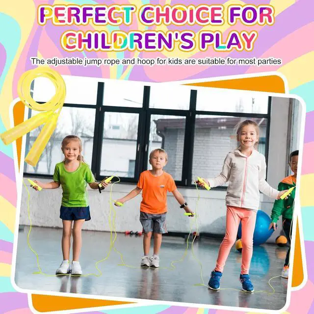 Alt view image 4 of 6 - Poen 2 Pcs Detachable 23" Hoop and 7.3 Ft Jump Rope Set