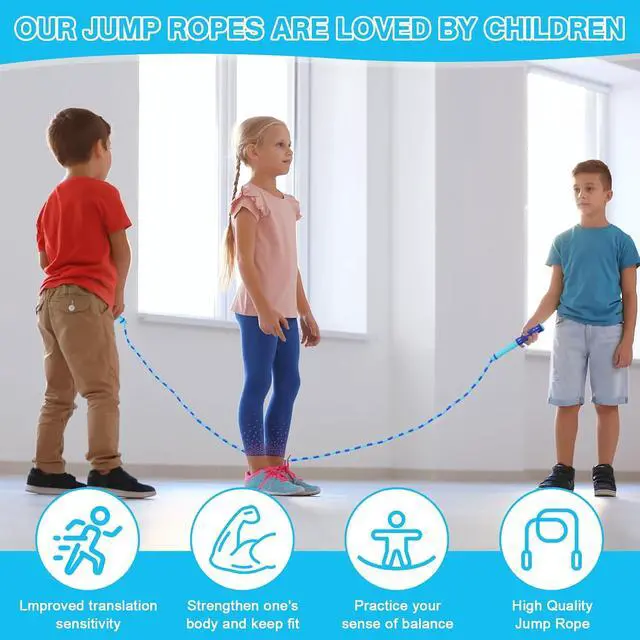 Alt view image 6 of 7 - 2 Pack Jump Rope for Kids, Adjustable Tangle-Free Soft Beaded Skipping Rope, Segmented Soft Beaded Skipping Rope, 9.2 FT Segmented Jumping Rope, Fitness Workout Exercise for Kids, Man, and Women