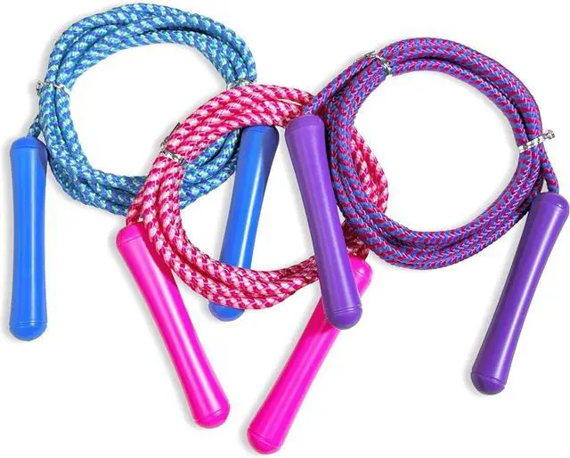 Main image of GiftExpress Adjustable Size Colorful Jump Rope for Kids and Teens - Outdoor Indoor Fun Games Skipping Rope Exercise Fitness Activity and Party Favor