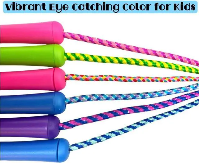 Alt view image 7 of 7 - GiftExpress Adjustable Size Colorful Jump Rope for Kids and Teens - Outdoor Indoor Fun Games Skipping Rope Exercise Fitness Activity and Party Favor