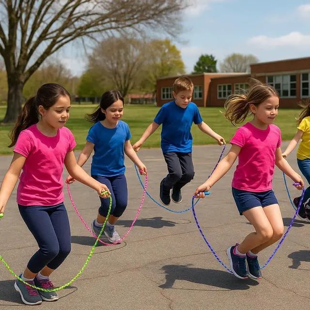 Alt view image 6 of 7 - GiftExpress Adjustable Size Colorful Jump Rope for Kids and Teens - Outdoor Indoor Fun Games Skipping Rope Exercise Fitness Activity and Party Favor