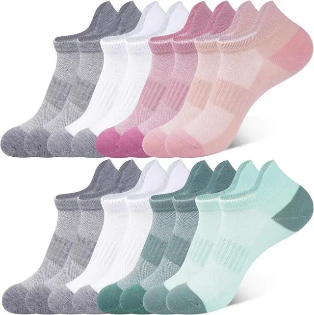 Main image of 8 Pairs Ankle Socks for Women, Low Cut No Show Athletic Socks | Heel Tab, Arch Support, Size 6-8 / 9-11, Lightweight Breathable Running Gym Workout, Sneakers, Trainers, Casual shoes