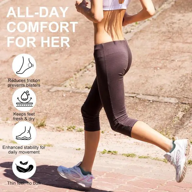Alt view image 3 of 7 - 8 Pairs Ankle Socks for Women, Low Cut No Show Athletic Socks | Heel Tab, Arch Support, Size 6-8 / 9-11, Lightweight Breathable Running Gym Workout, Sneakers, Trainers, Casual shoes