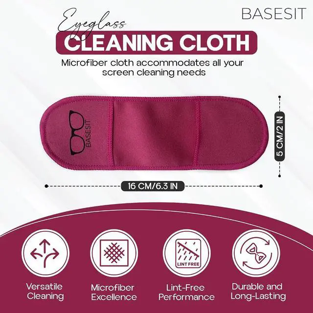 Alt view image 2 of 7 - Finger Grip Eyeglass Cleaner (4 Pack) Premium Microfiber Glasses Cleaning Cloth for Eyeglasses, Sunglasses, Phone Screen & Camera Lens (Rose/Green)