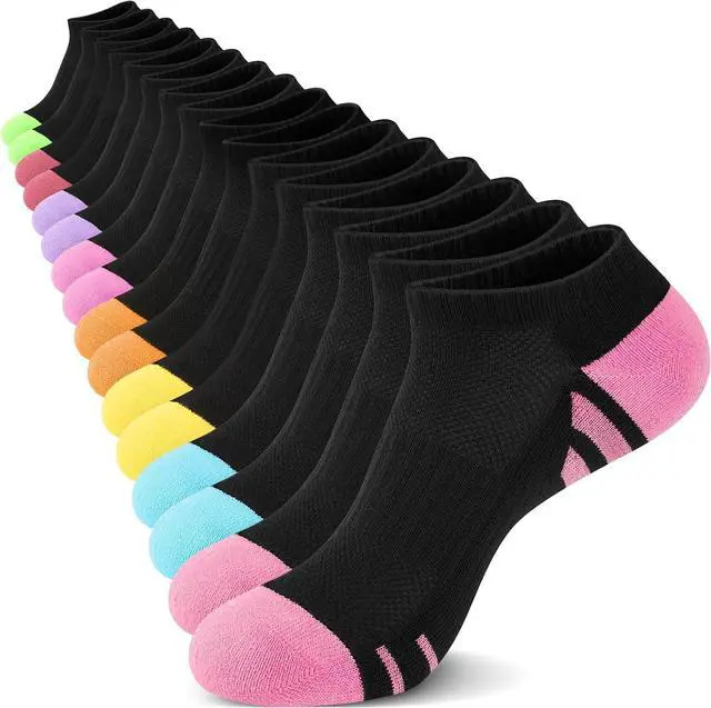 Main image of eallco 8 Pairs Womens Ankle Socks Running Athletic Short Low Cut Socks with Cushioned Sole